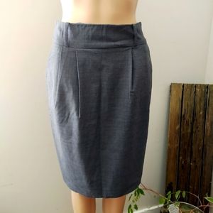 Aritzia Talula Babaton Gray Wool Blend Pencil Cut Midi Skirt